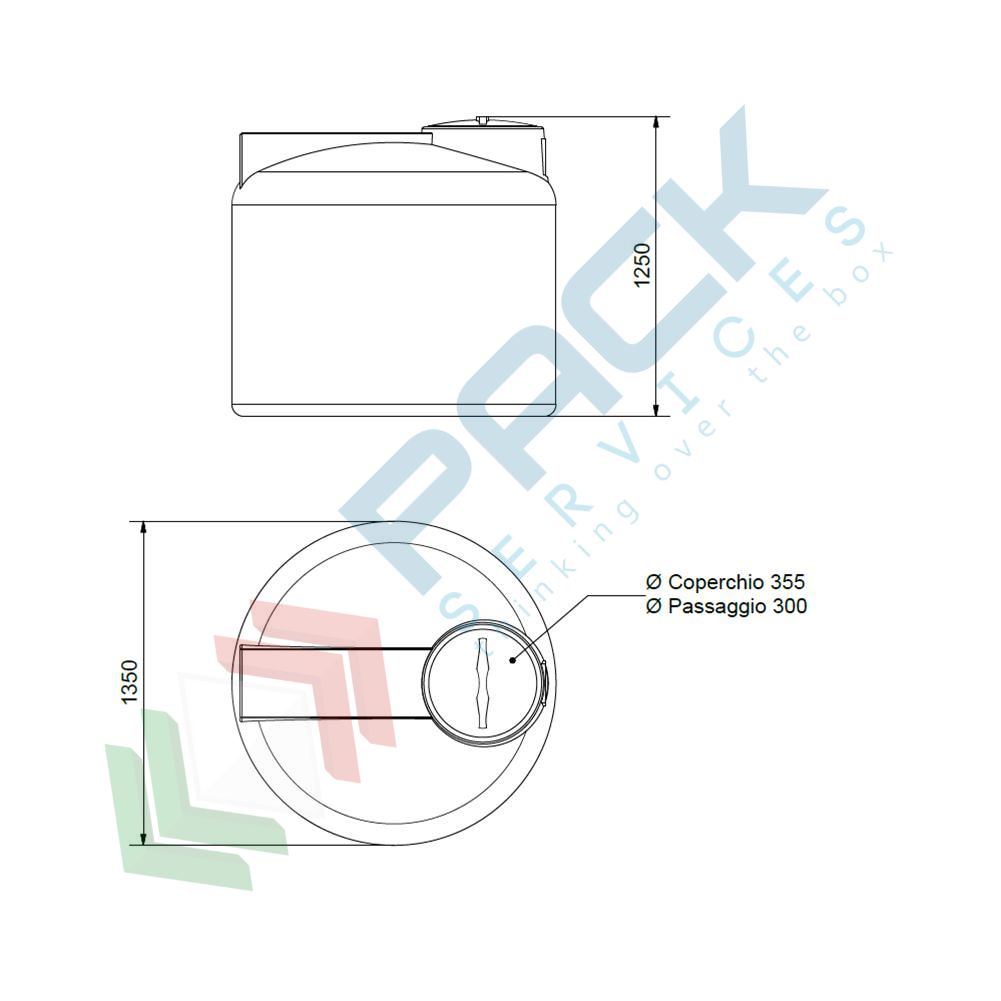 SERBATOIO ACQUA StockKIT V=6500 litri CILINDRICO VERTICALE.