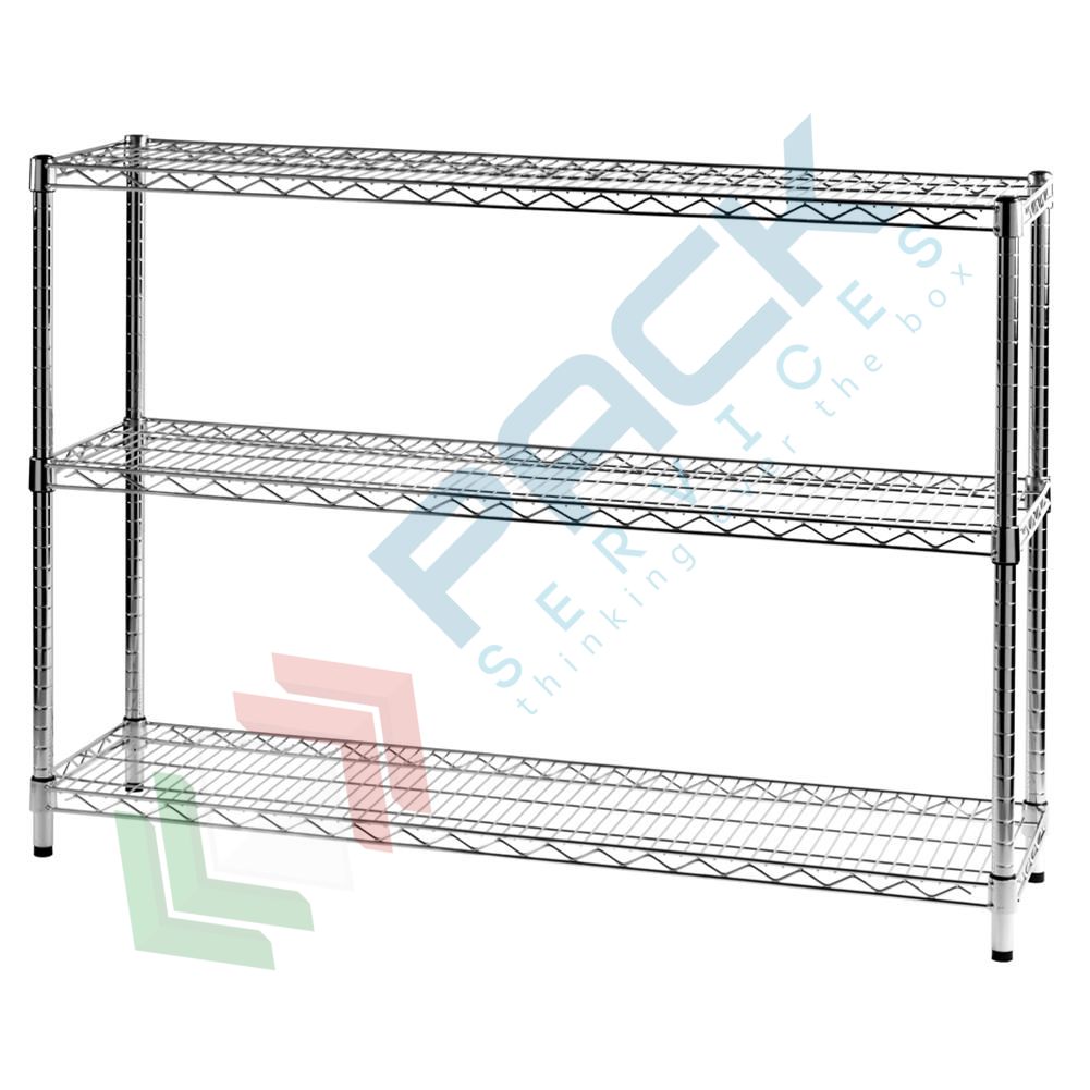 Scaffale in acciaio 3 ripiani, 121 x 35 x 90 cm - Scaffalature Archivio