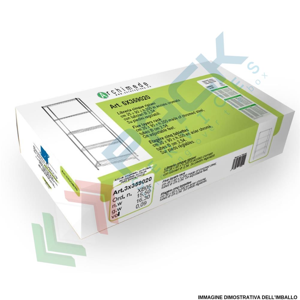 Scaffali in acciaio cromato / 4 ripiani / cm. L.90xP.35xH.168