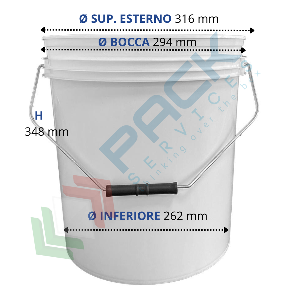 Secchio conico in PP 15 Lt, ADR/ONU